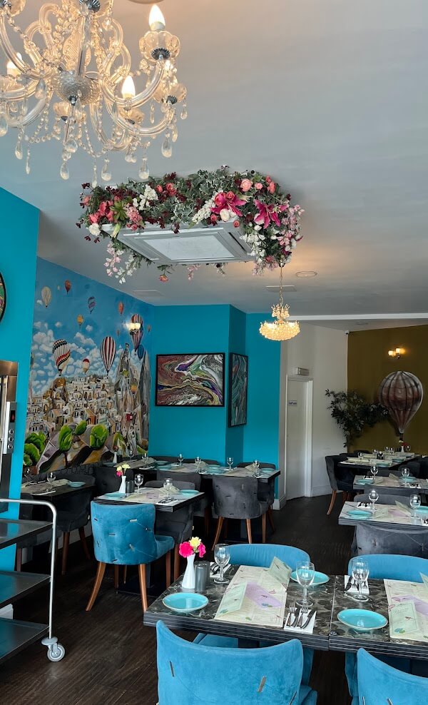 ceiling tiles installed in beautiful resetaurant remodel before