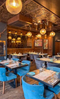 ceiling tiles installed in beautiful restaurant remodel