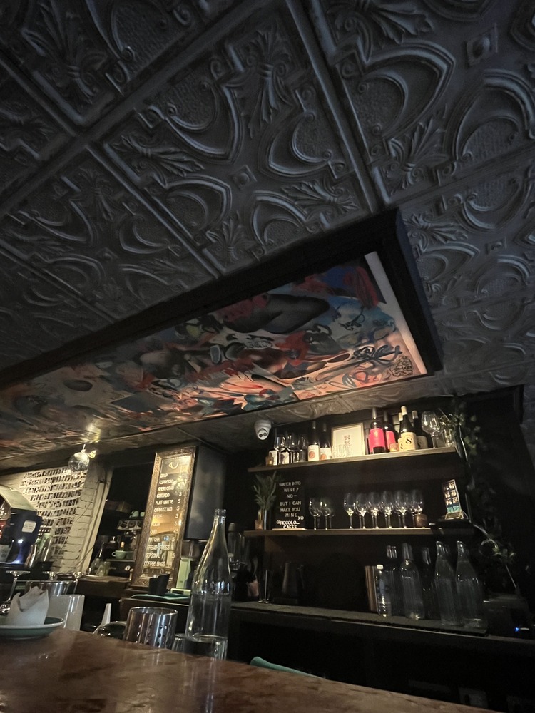 restaurant installs victorian style ceiling tiles
