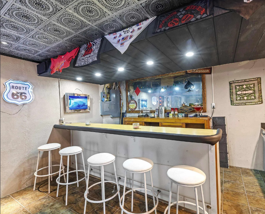 brushed nickel-tiles- bar-room