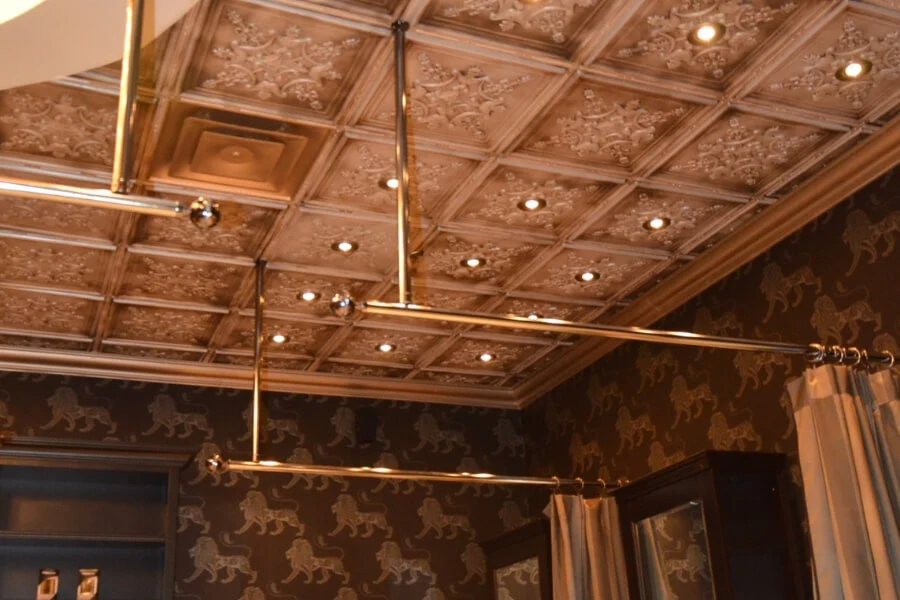 Best moisture-resistant PVC ceiling tiles for busy salons and barbershops by Talissa Decor.