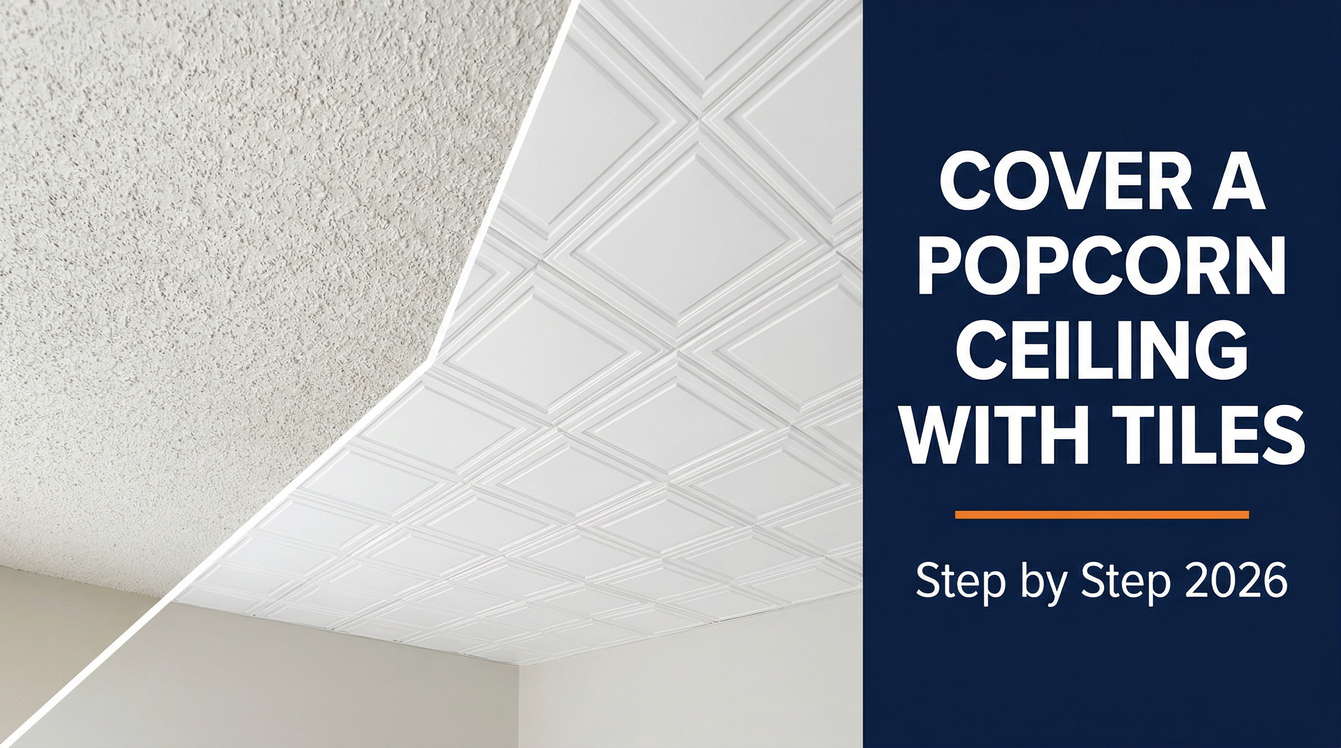 cover popcorn ceiling with tiles — banner image