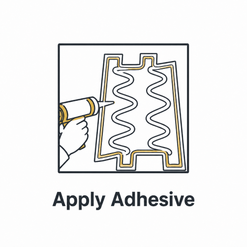 4. Apply the adhesive