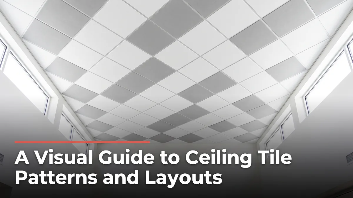 Decorative ceiling tile patterns and grid layout