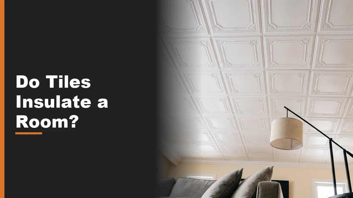 A living room ceiling finished with white decorative styrofoam tiles