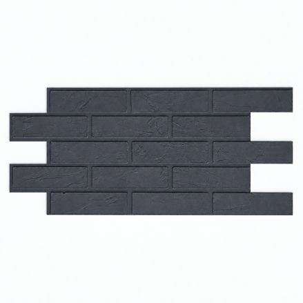Centered Charcoal Slate Brick Panel