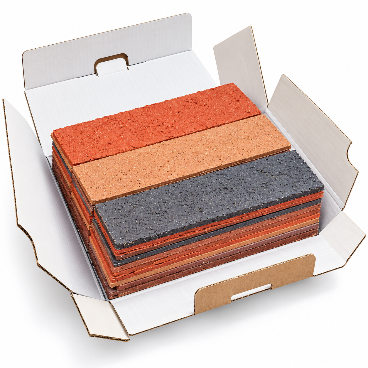 Stacked Brick Veneer Tiles in Open Box