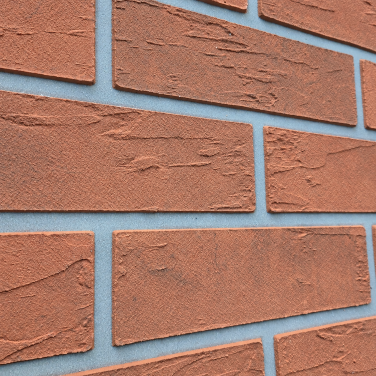 Staggered Terracotta Brick Tile Panel side view